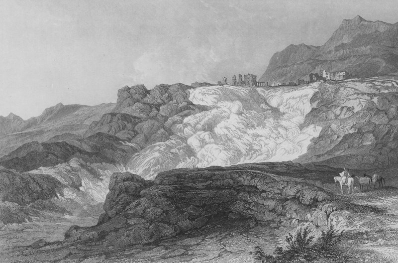 Ruiny Hierapolis, nyní nazývané Pambouk Kaleh, na cestě z Laodiceje od Thomas Allom