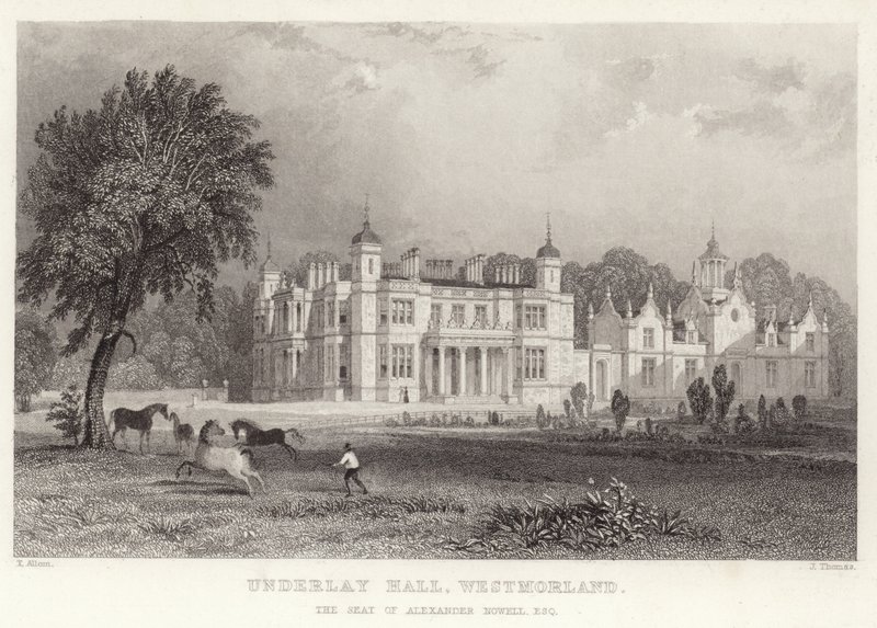 Underlay Hall ve Westmorelandu od Thomas Allom