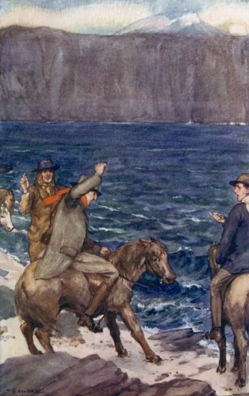 Ilustrace na cestu do centra Země Jules Verne (Color Litho) od Thomas Cantrell Dugdale