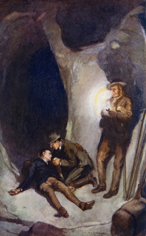 Ilustrace k Cestě do středu Země od Julese Verna (barevné lito) od Thomas Cantrell Dugdale