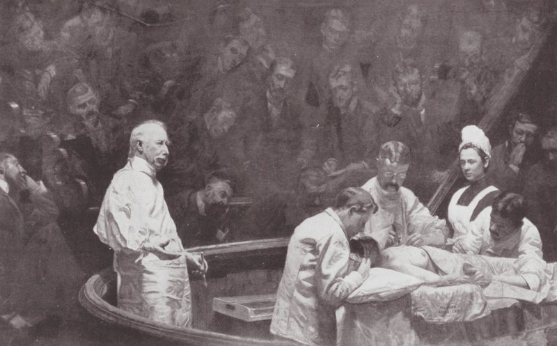 Filadelfie: Dr. D Hayes Agnew, v závěru kliniky (litografie) od Thomas Cowperthwait (after) Eakins