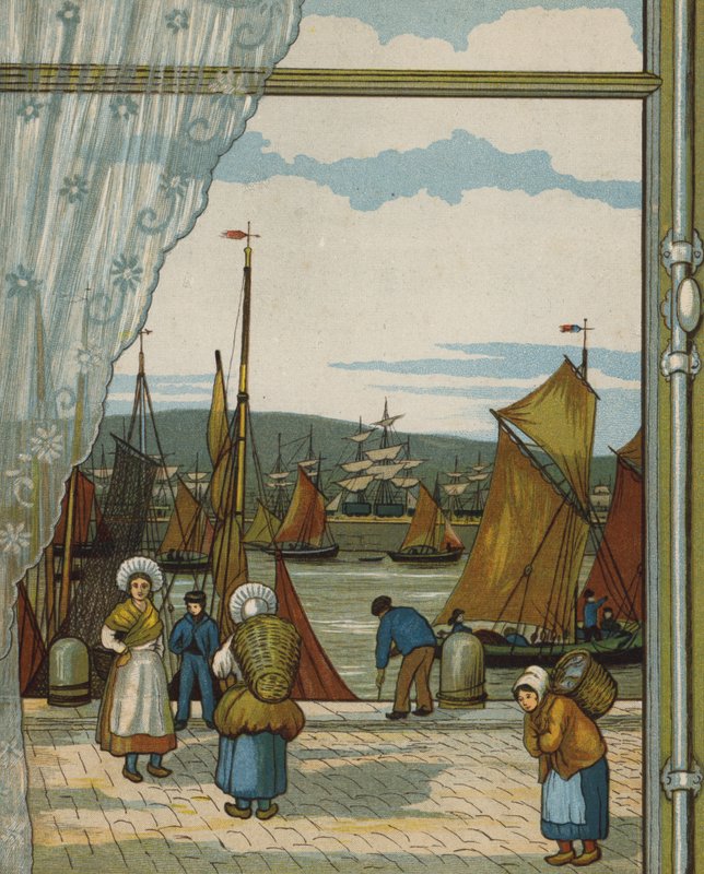 Boulogne: přístav (barva litho) od Thomas Crane
