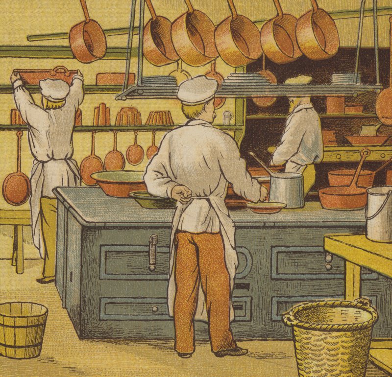Caen: hotelová kuchyně (barva litho) od Thomas Crane