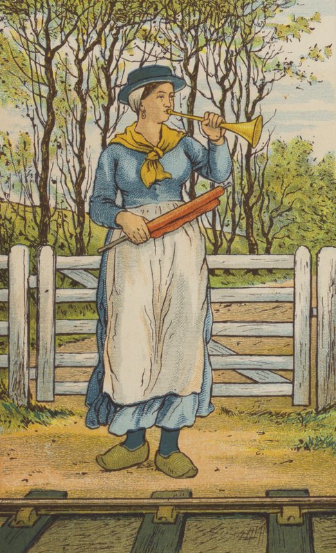 Na cestě z Caen do Paříže: železniční přejezd (barva litho) od Thomas Crane