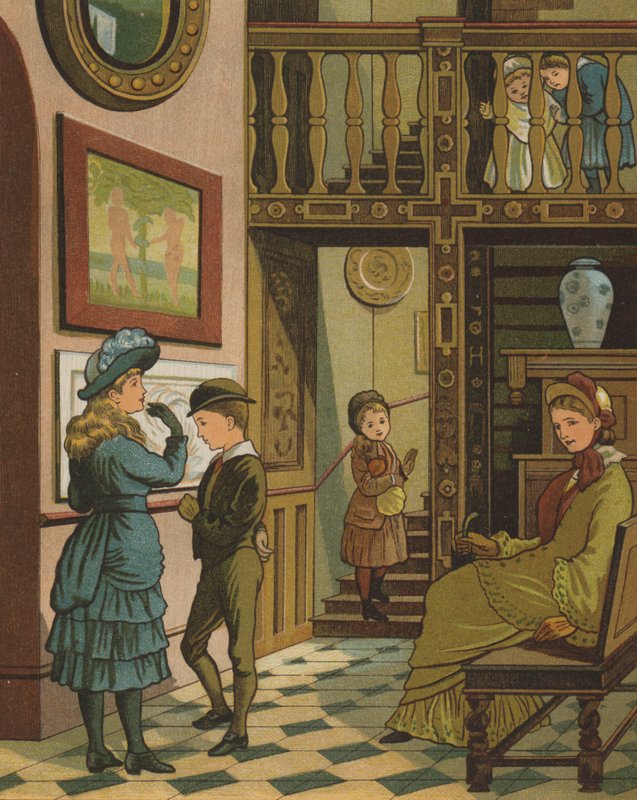 Paříž: schodiště Jindřicha II v Musee de Cluny (barevné lito) od Thomas Crane