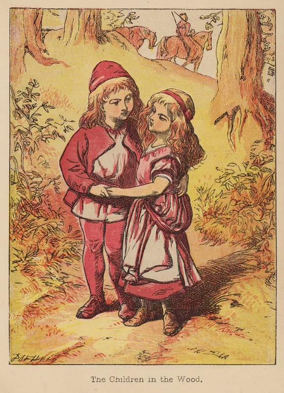 Děti v lese (kolorovaná rytina) od Thomas Dalziel