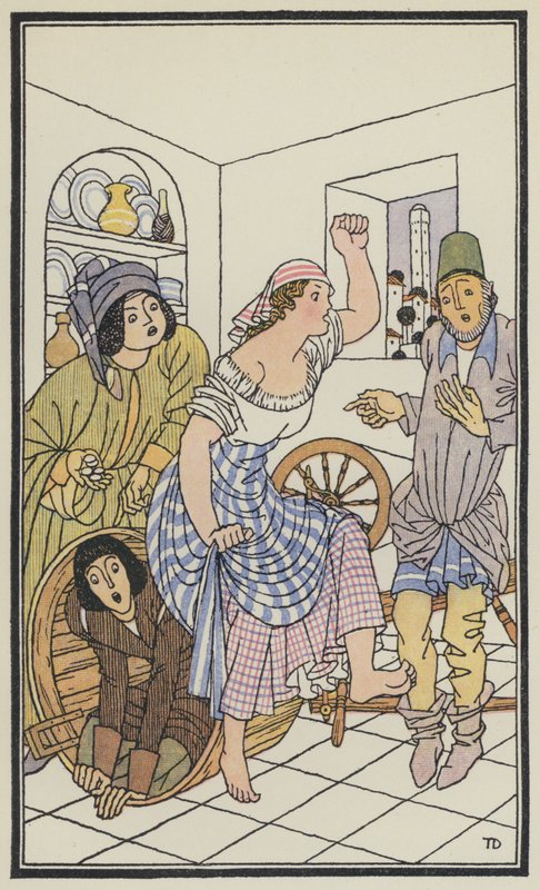 Ilustrace k Boccacciovu Dekameronu (barevná litografie) od Thomas Derrick