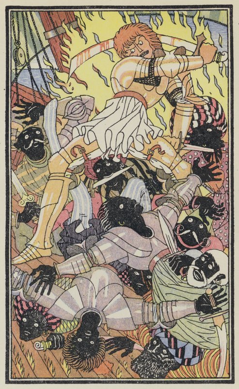 Ilustrace k Boccacciovu Dekameronu (barevná litografie) od Thomas Derrick