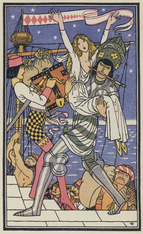 Ilustrace k Boccacciovu Dekameronu (barevná litografie) od Thomas Derrick