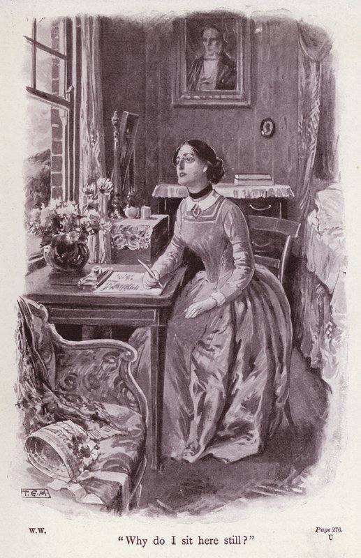 Ilustrace k filmu Žena v bílém od Wilkieho Collinse (litho) od Thomas Eyre Macklin