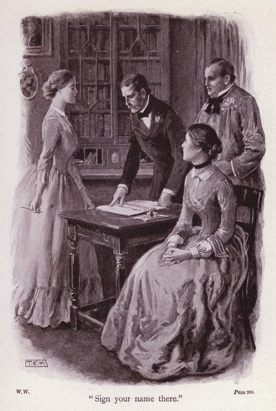 Ilustrace k filmu Žena v bílém od Wilkieho Collinse (litho) od Thomas Eyre Macklin