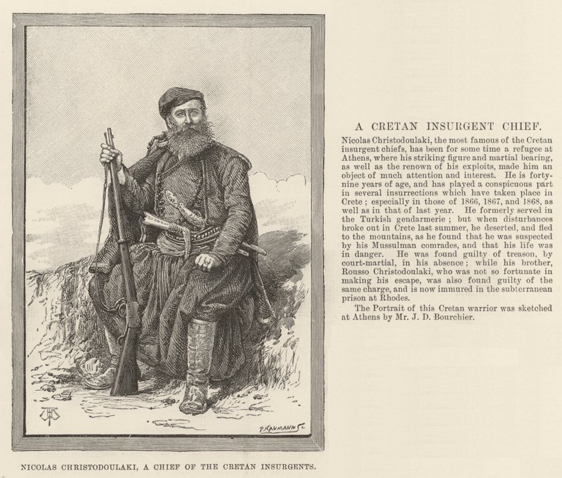 Nicolas Christodoulaki, náčelník krétských povstalců od Thomas Harrington Wilson