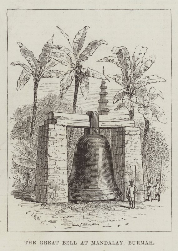 Velký zvon v Mandalay, Barma od Thomas Harrington Wilson