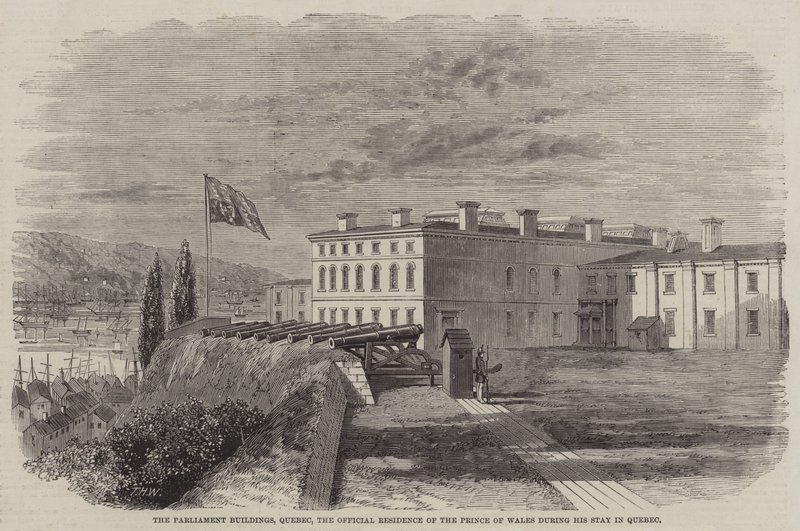 Budovy parlamentu, Quebec, oficiální sídlo prince z Walesu během jeho pobytu v Quebecu od Thomas Harrington Wilson