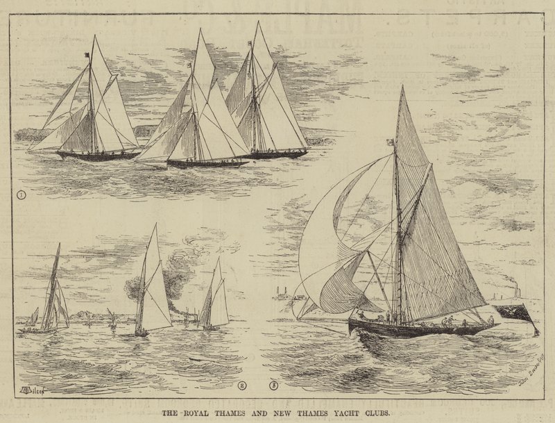 Yacht Cluby Royal Thames a New Thames od Thomas Harrington Wilson