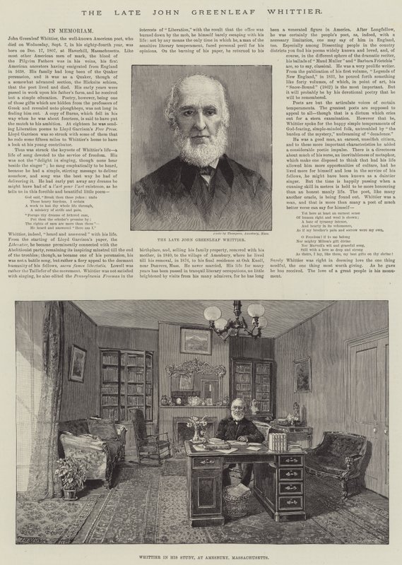 Zesnulý John Greenleaf Whittier od Thomas Harrington Wilson