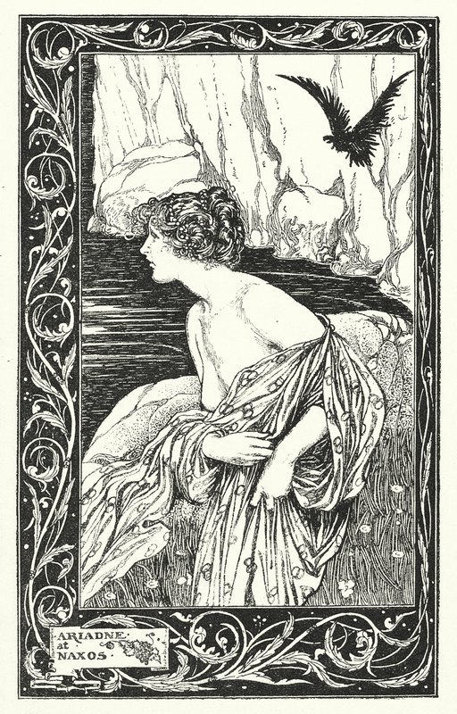 Ariadna na Naxu (litografie) od Thomas Heath Robinson