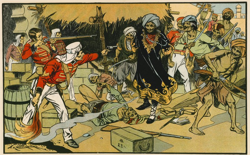 Zničení časopisu v Dillí (barevná litografie) od Thomas Heath Robinson