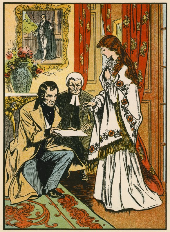 Bůh ochraňuj královnu. Nástup královny Viktorie (barevná litografie) od Thomas Heath Robinson