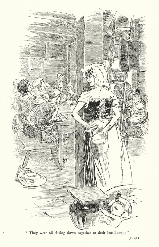 Ilustrace k Sentimentální cestě, Laurence Sterne (litografie) od Thomas Heath Robinson
