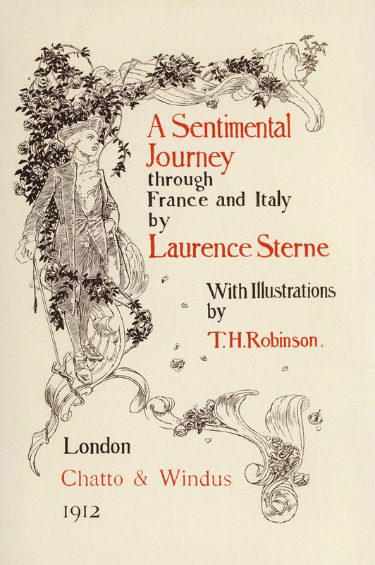 Ilustrace k Sentimentální cestě, Laurence Sterne (litografie) od Thomas Heath Robinson