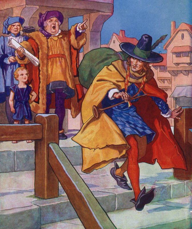 Ilustrace k filmu Krysař z Hamelnu (barevná litografie) od Thomas Heath Robinson
