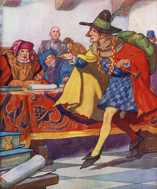 Ilustrace k filmu Krysař z Hamelnu (barevná litografie) od Thomas Heath Robinson
