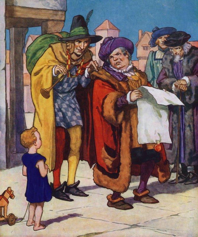 Ilustrace k filmu Krysař z Hamelnu (barevná litografie) od Thomas Heath Robinson