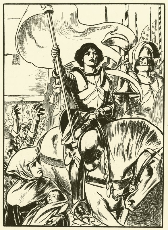 Johanka v čele armády (rytina) od Thomas Heath Robinson