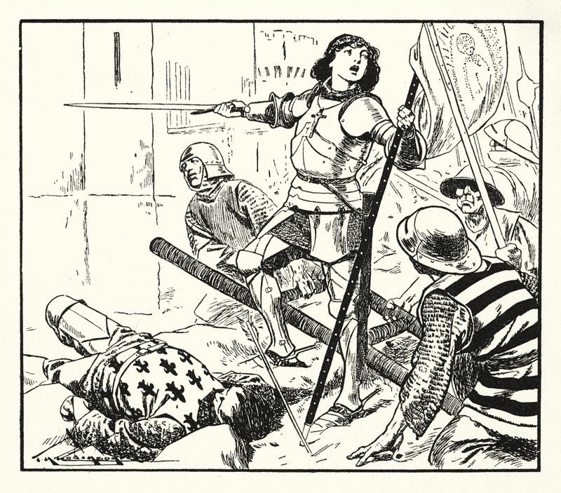 Johanka z Arku (litografie) od Thomas Heath Robinson