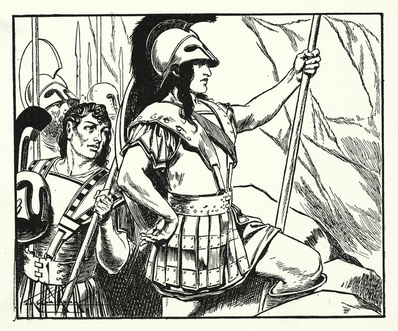 Leonidas (litografie) od Thomas Heath Robinson