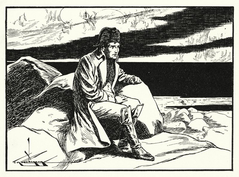 Napoleon na Svaté Heleně (litografie) od Thomas Heath Robinson