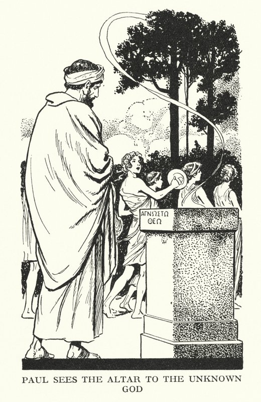 Pavel vidí oltář neznámého Boha (lit.) od Thomas Heath Robinson