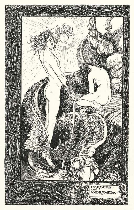 Perseus a Andromeda (litografie) od Thomas Heath Robinson