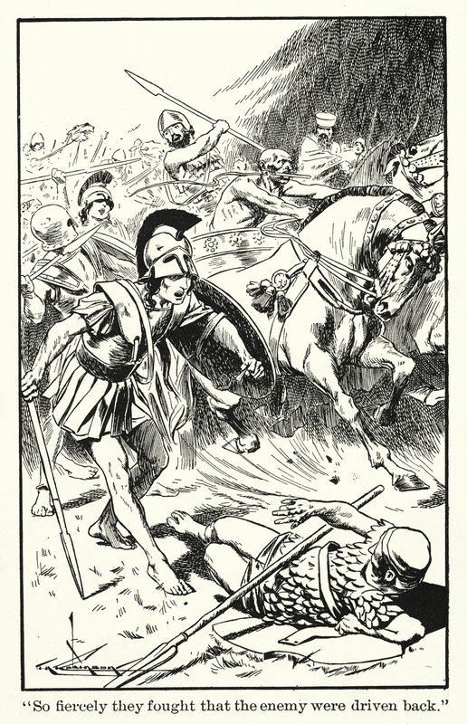 "Bojovali tak urputně, že nepřítele zahnali zpět" (lit.) od Thomas Heath Robinson