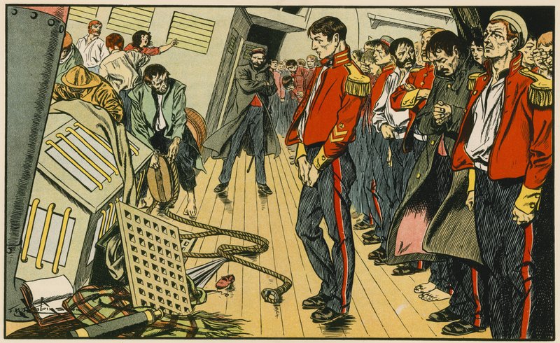 Hrdinové z Birkenheadu (barevná litografie) od Thomas Heath Robinson