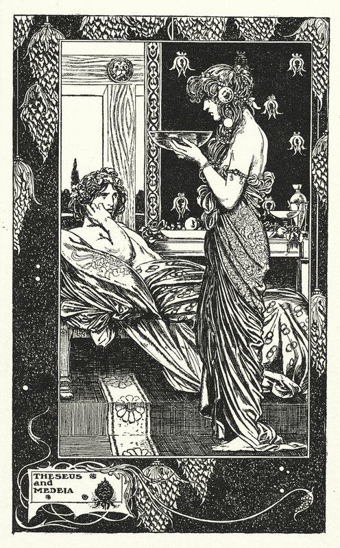 Theseus a Medeia (litografie) od Thomas Heath Robinson