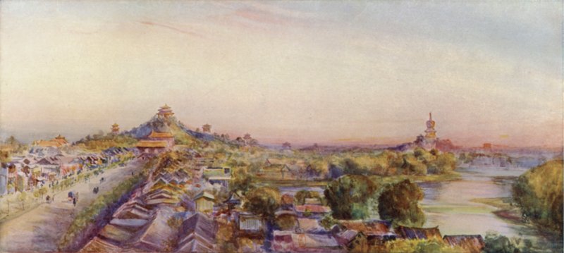 Peking, při pohledu z bubnové věže od Thomas Hodgson Liddell
