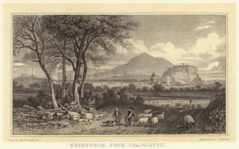 Edinburgh, z Craigleith (rytina) od Thomas Hosmer (after) Shepherd