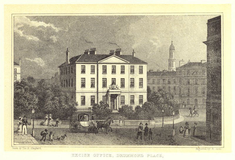 Spotřební úřad, Drummond Place (rytina) od Thomas Hosmer (after) Shepherd
