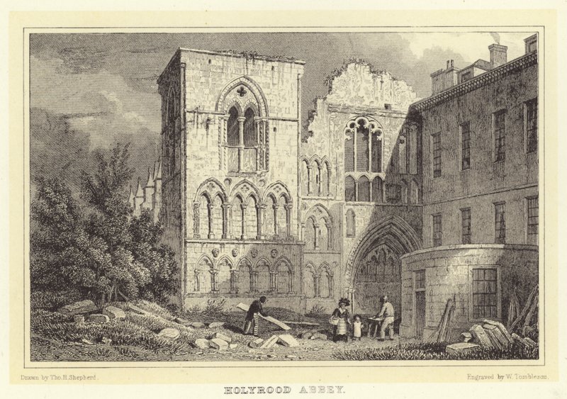 Holyrood Abbey (rytina) od Thomas Hosmer (after) Shepherd