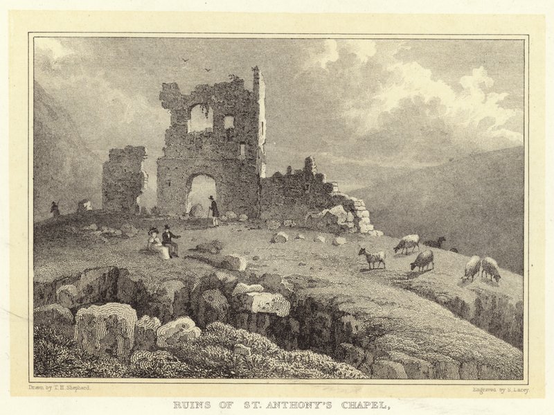 Ruiny kaple svatého Antonína (rytina) od Thomas Hosmer (after) Shepherd