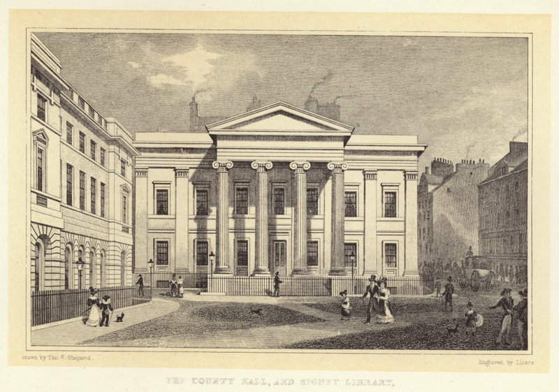 County Hall a Signet Library (rytina) od Thomas Hosmer (after) Shepherd