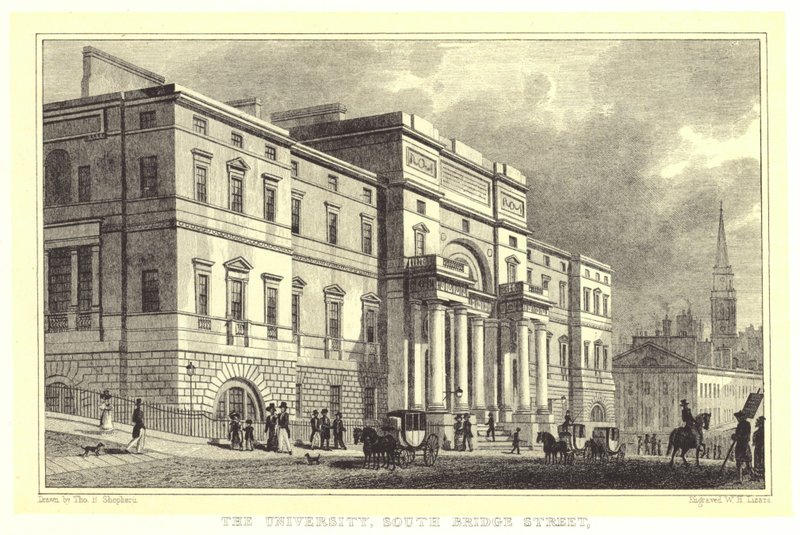 Univerzita, South Bridge Street (rytina) od Thomas Hosmer (after) Shepherd