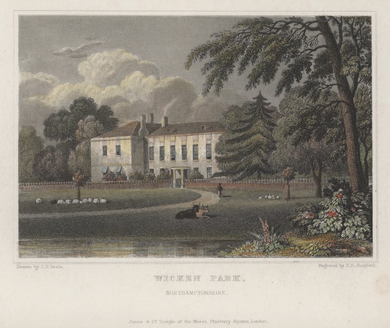 Wicken Park, Northamptonshire (barevná rytina) od Thomas Hosmer (after) Shepherd