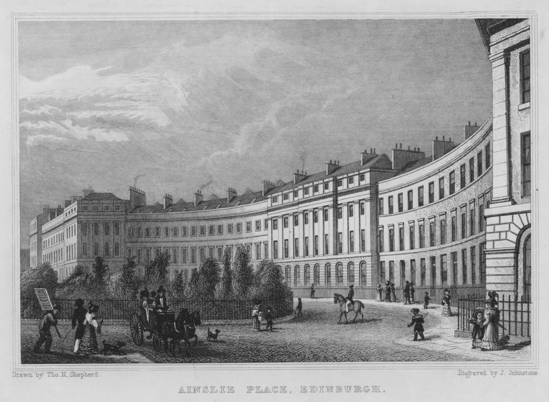 Ainslie Place, Edinburgh (rytina) od Thomas Hosmer Shepherd