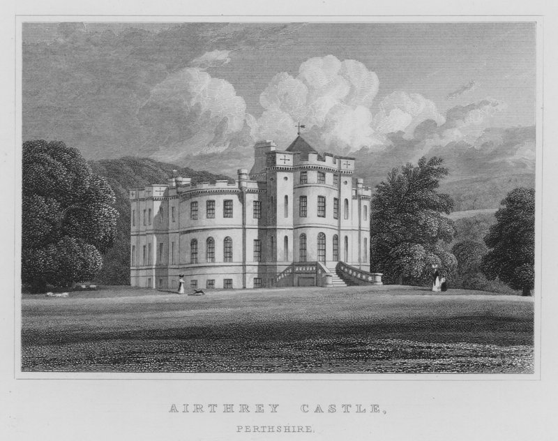 Airthrey Castle, Perthshire (rytina) od Thomas Hosmer Shepherd