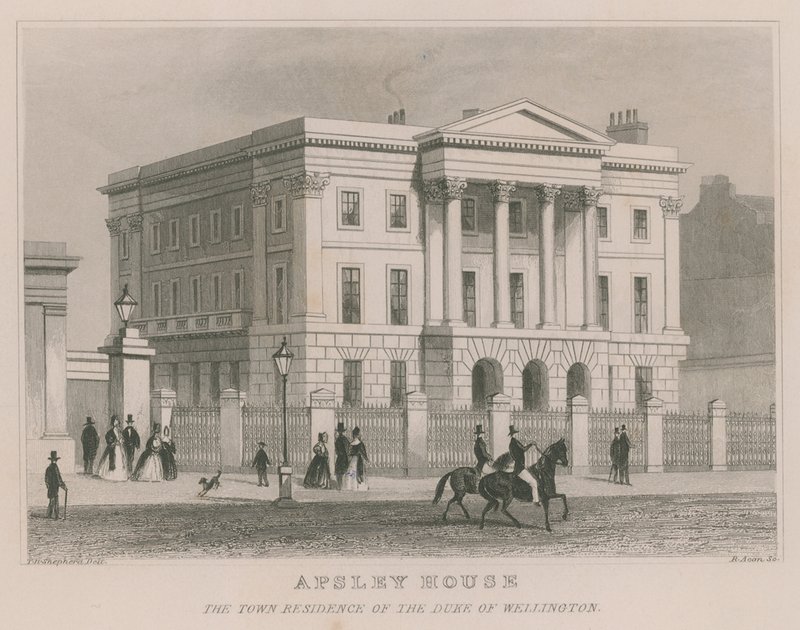Apsley House, Hyde Park Corner, Londýn, rezidence vévody z Wellingtonu od Thomas Hosmer Shepherd