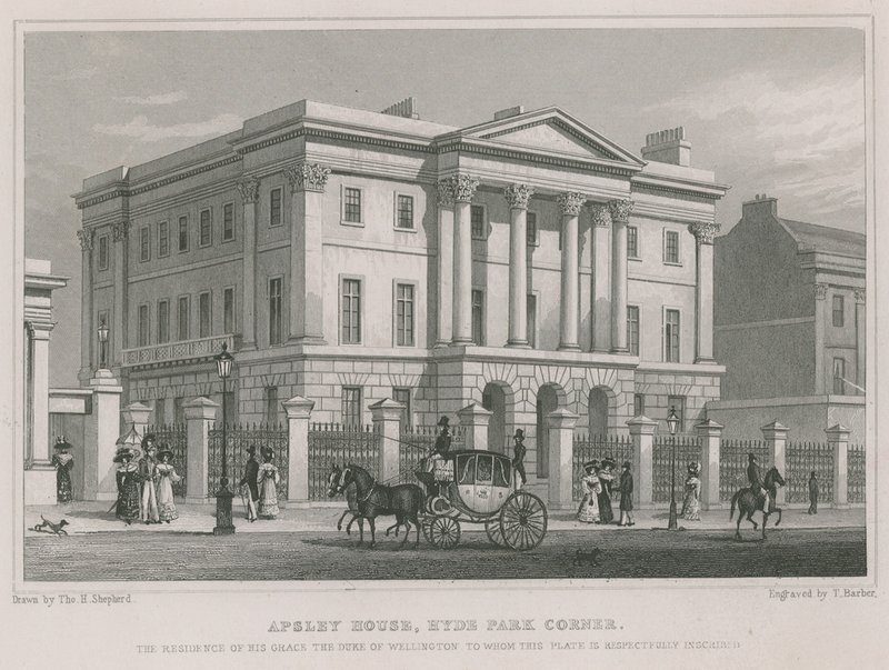 Apsley House, Hyde Park Corner, Londýn, sídlo vévody z Wellingtonu od Thomas Hosmer Shepherd
