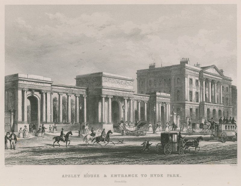Apsley House a vstup do Hyde Parku od Thomas Hosmer Shepherd